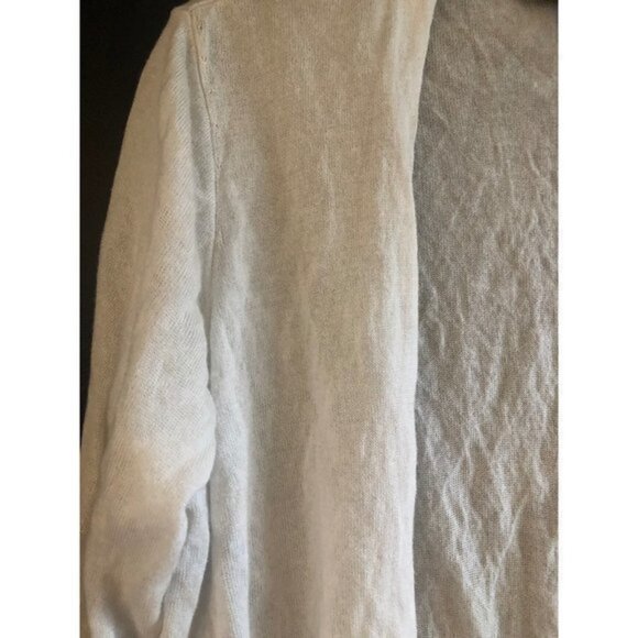 $278 Eileen Fisher TENCEL & METAL LONG CARDIGAN Ivory Size M - Picture 5 of 10